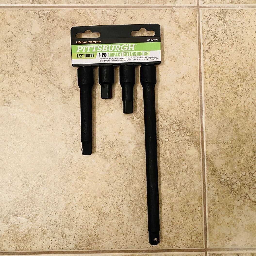 1/2" Drive. 4PC Impact Extension Set by Pittsburgh 