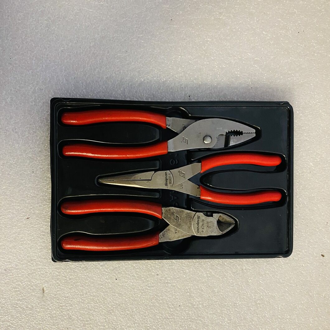 3 pc Pliers Set (Red) PL307ACF by Snap-on, USA