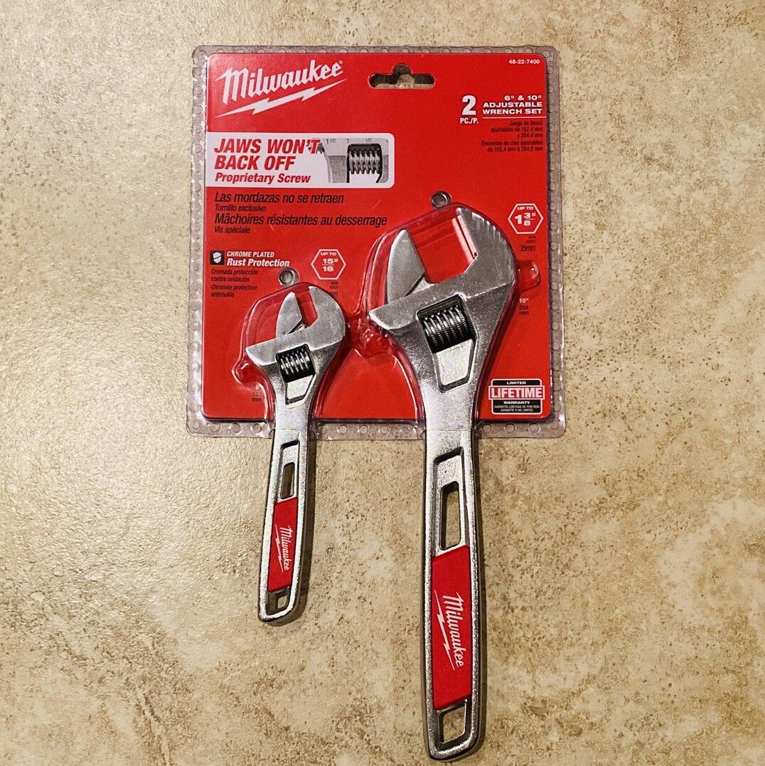 2PC 6" and 10" adjustable wrench set by Milwaukee