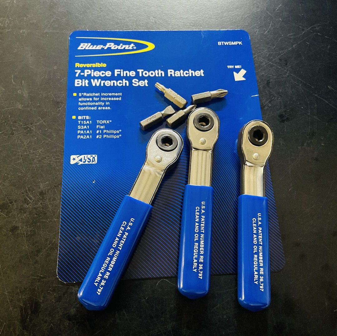 7-Piece Fine Tooth Ratchet Bit Wrench Set Blue-Point by Snap-on. BTWSMPK poster image