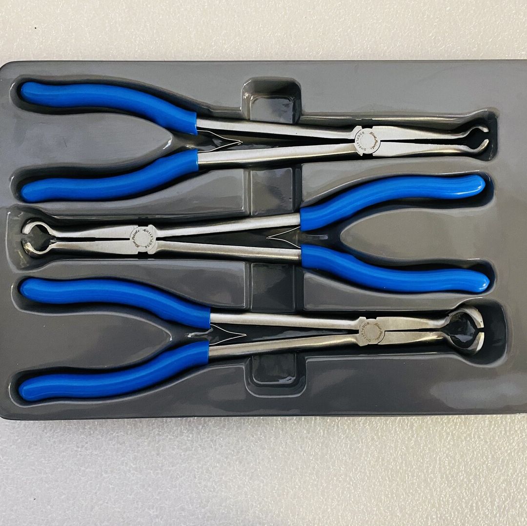 3 pc Extended-Reach Hose Grip Pliers Set (Blue-Point) by Snap-on, USA
