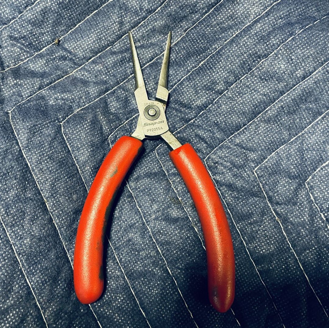 5-1/2" Needle Nose Pliers (Red) by Snap-on, USA. P92055A.  poster image