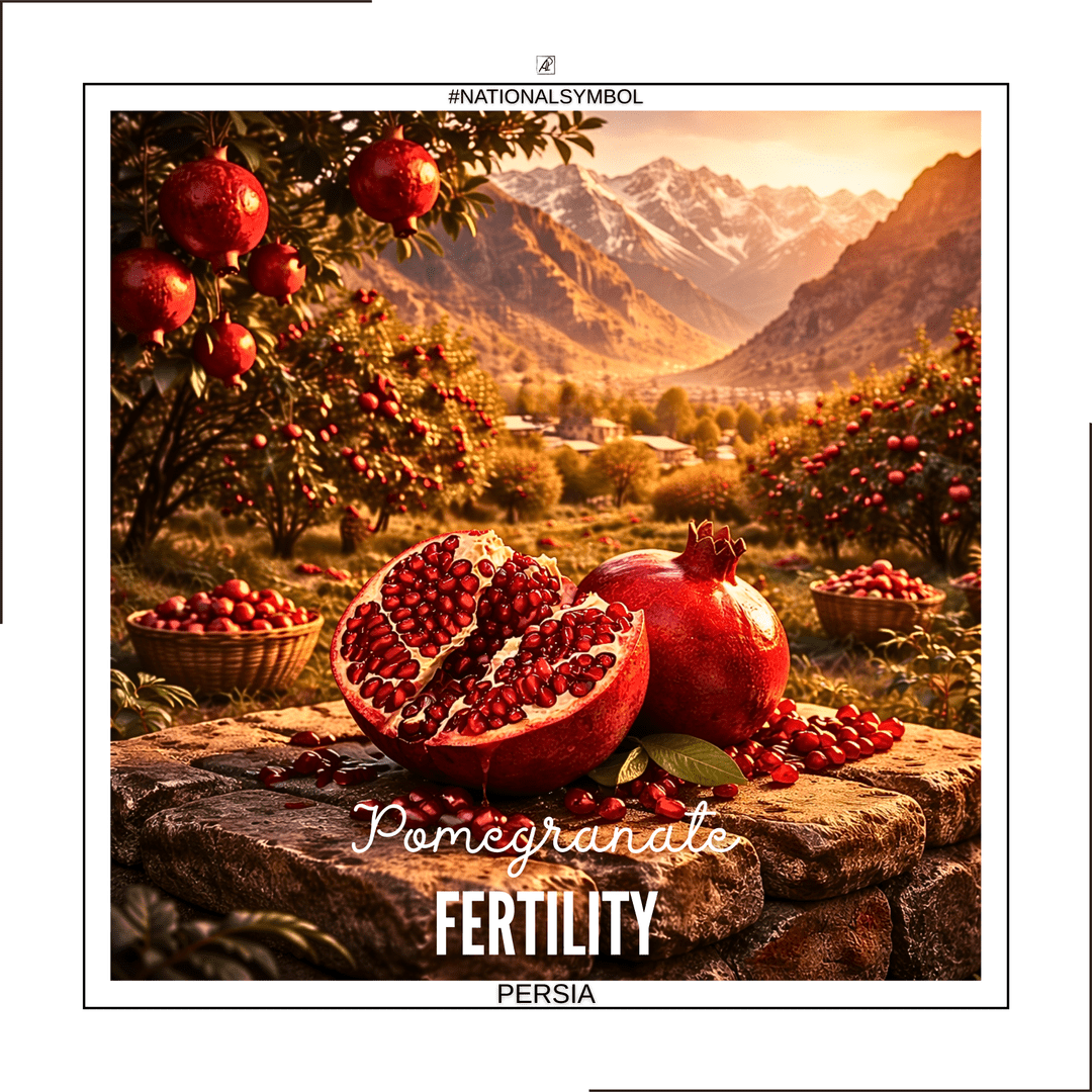 National Symbol. Persia. 🔴🌱 Pomegranate — Fertility
