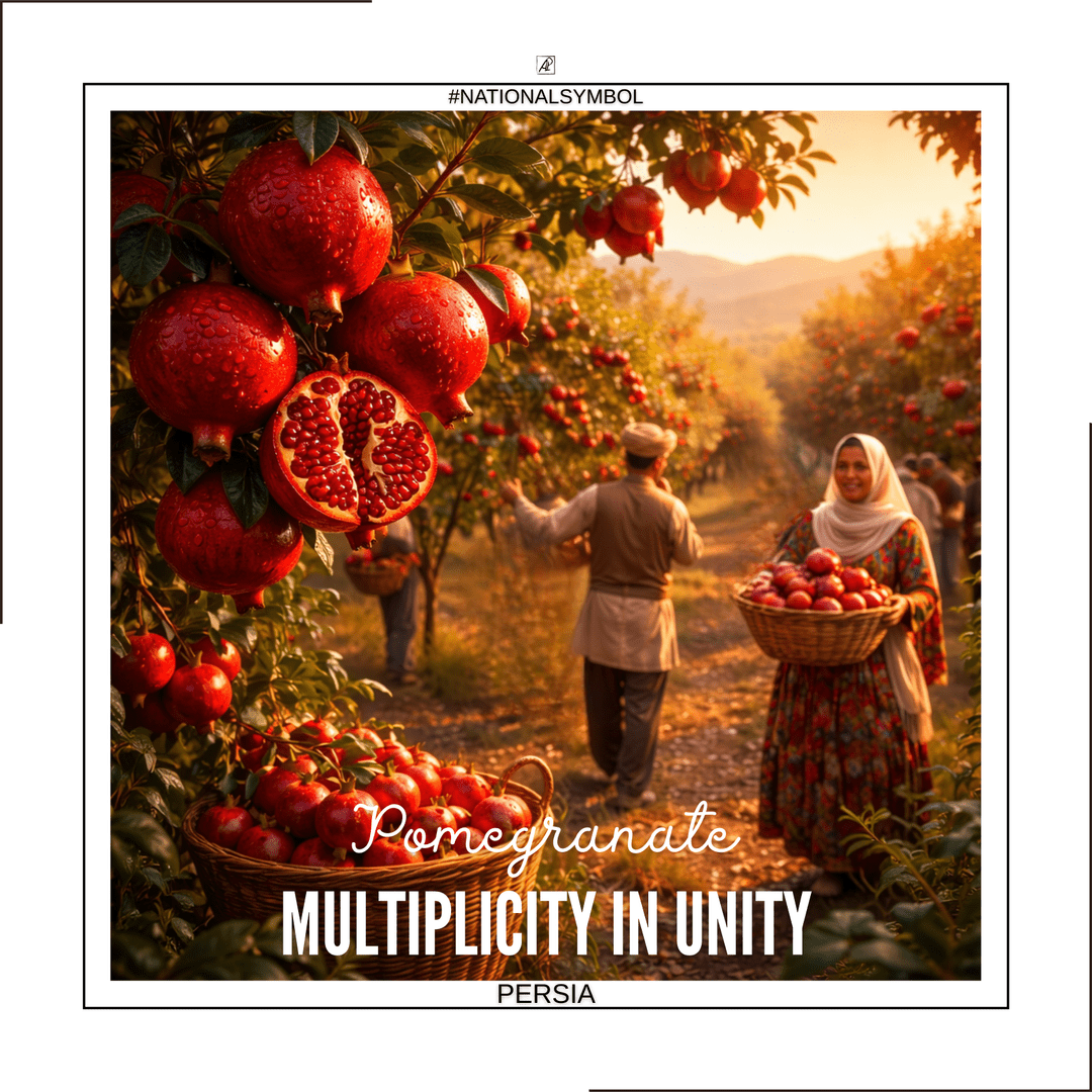 National Symbol. Persia. 🔴🥂 Pomegranate — Multiplicity in Unity