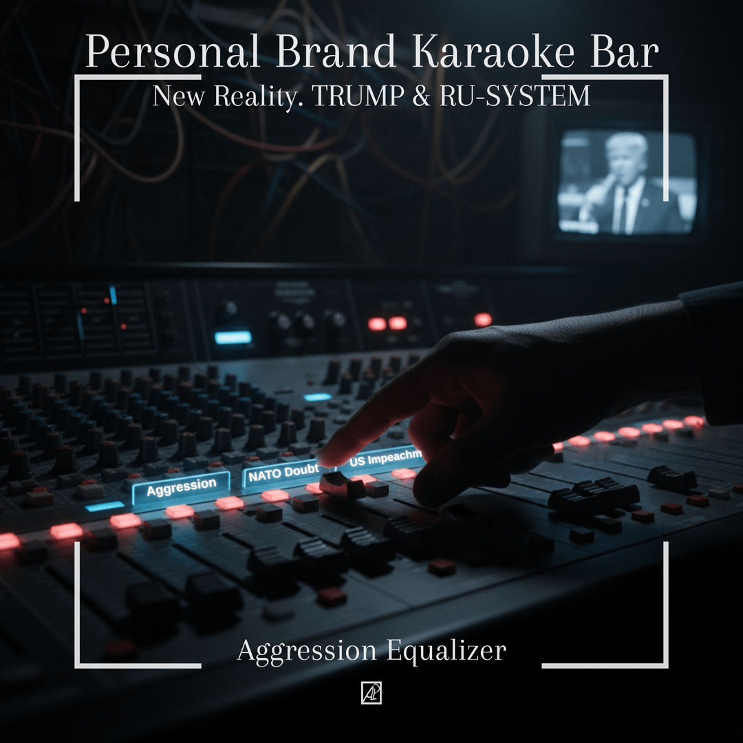 TRUMP & RU-SISTEMA. 🎤 Karaoke Bar do Branding Pessoal. 🎛️ Equalizador da Agressividade