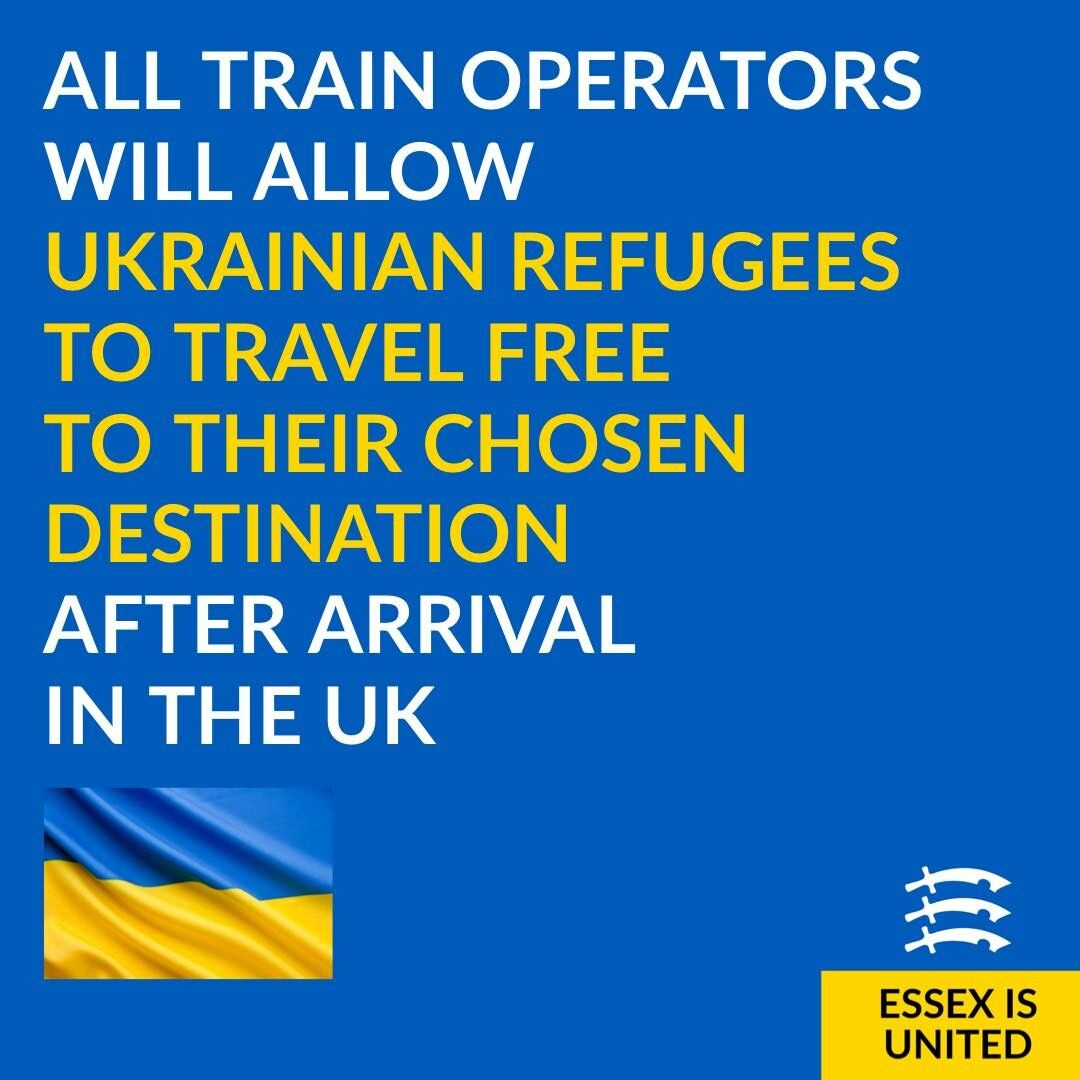 All train operators will allow Ukrainian refugees to travel free 