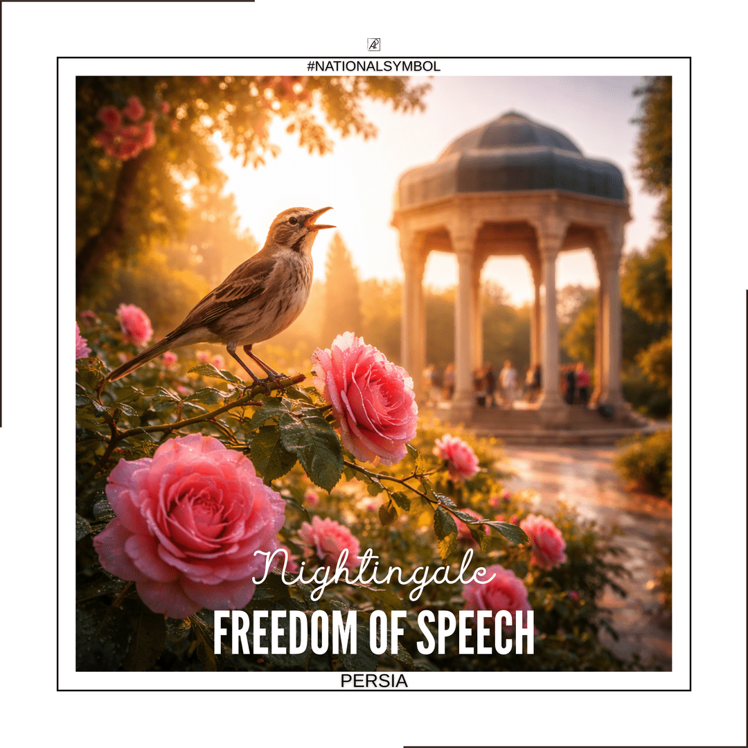 Símbolo Nacional. Pérsia. 🐦🌹 Rouxinol — Liberdade De Expressão