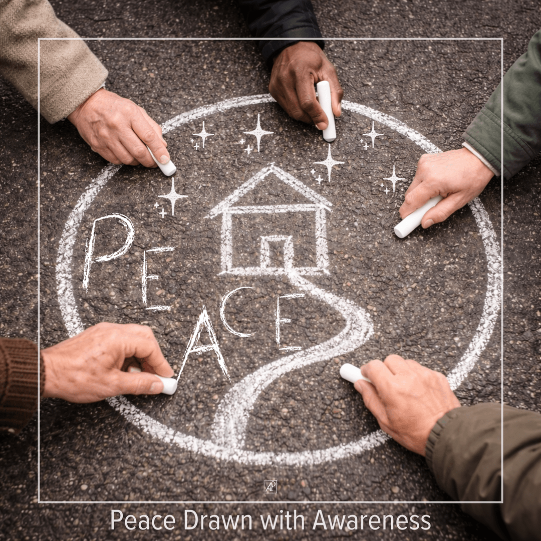 🧑🤝🧑📐🤍 Peace Drawn with Awareness