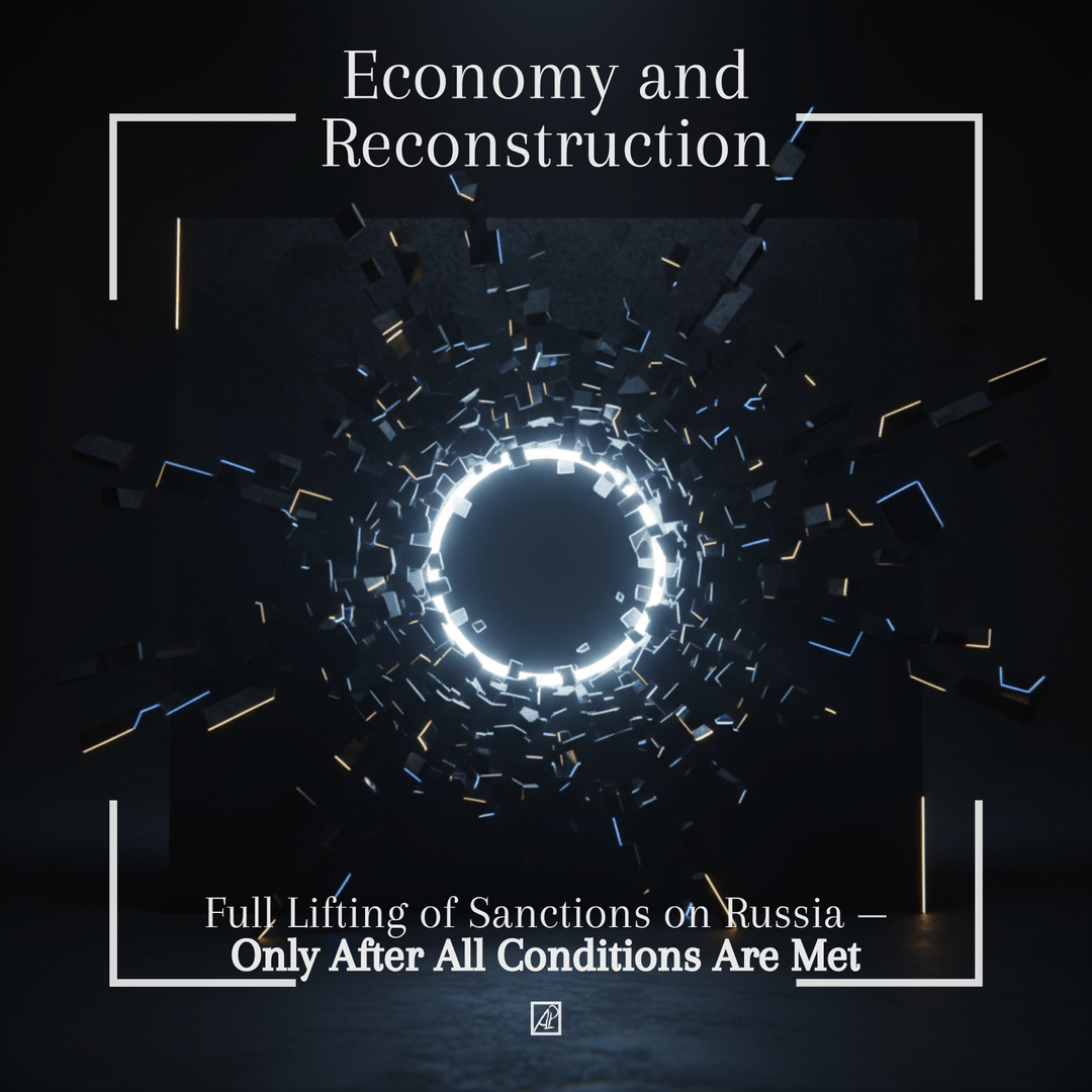 Україна. Мирний План. 10. 🛑 Повне Зняття Санкцій з Росії — лише після виконання всіх умов