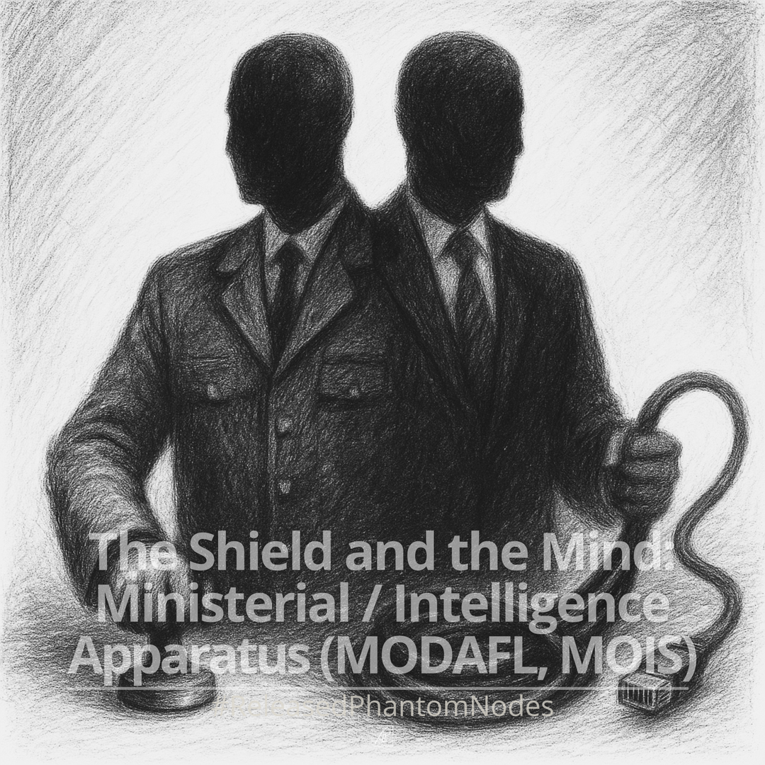 🕳️ Released Phantom Node 73: The Shield and the Mind. Ministerial / Intelligence Apparatus (MODAFL, MOIS) poster image