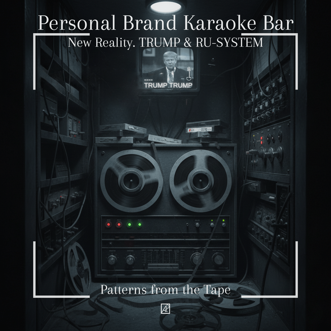 TRUMP & RU-SISTEMA. 🎤 Karaoke Bar do Branding Pessoal. 📼 Padrões da Cassete