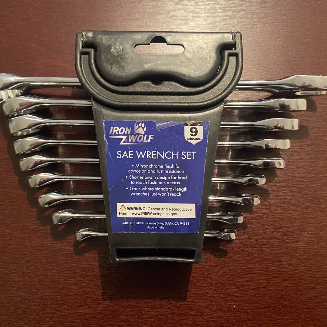 9-Piece Sae wrench set by Iron Wolf