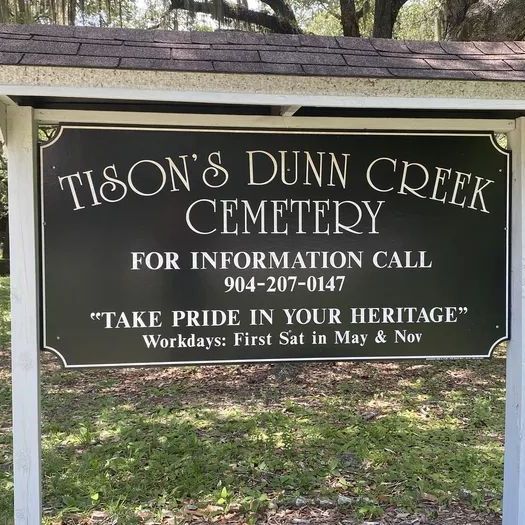 Burial of Tison family on the Tison's Dunn Creek Cemetery. Jacksonville, Fl