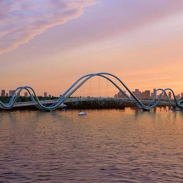 160-метровий пішохідний міст-хвиля в Києві. Наталя Емченко poster image