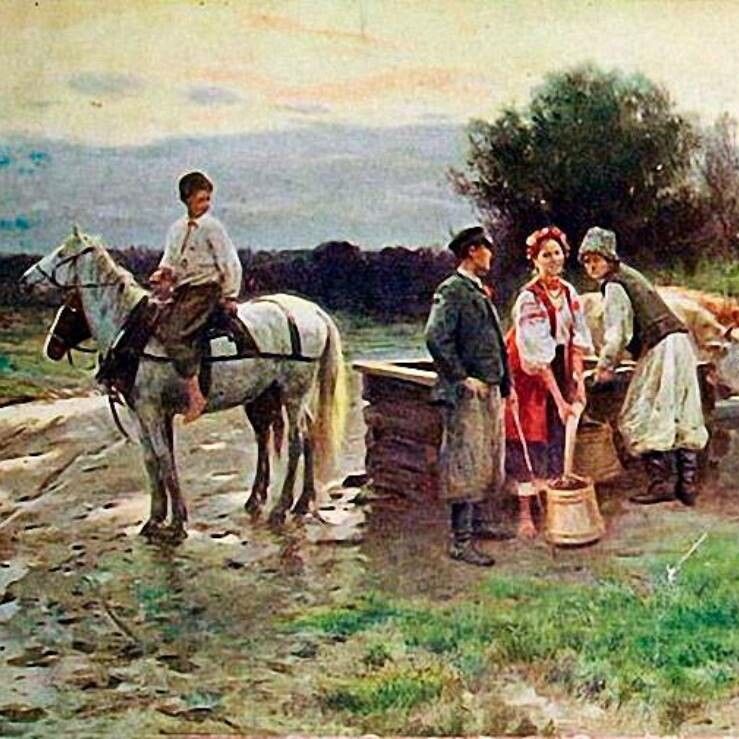 Український художник  Микола  Пимоненко (1862 -1912). "Суперники" . 1906 р. poster image