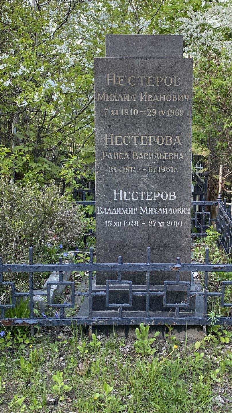 Захоронение семьи Нестеровых на Байковом кладбище