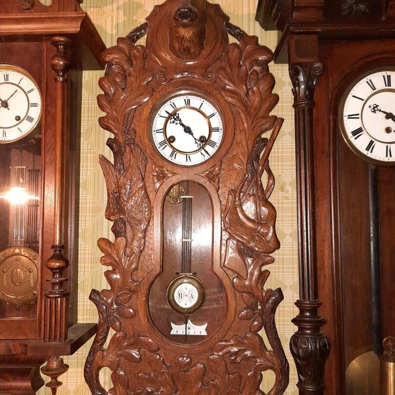 Старинные настенные часы 1910 год Keinzle Германия