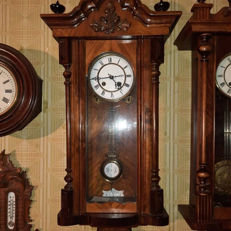 Старинные настенные часы 1900 г Braukman