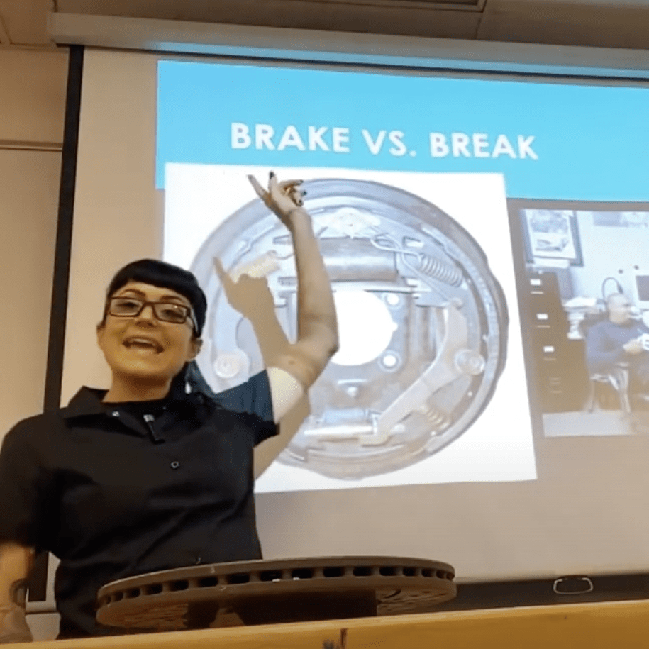 Brakes. Lecture by Ms.A The Shop Teacher poster image