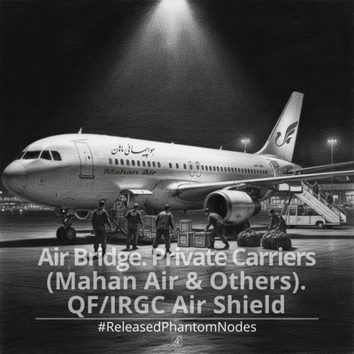 🕳️ Released Phantom Node 84: Air Bridge. Private Carriers (Mahan Air & Others). QF/IRGC Air Shield